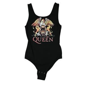 H&M Womens Black Queen Bodysuit Medium Band Tee